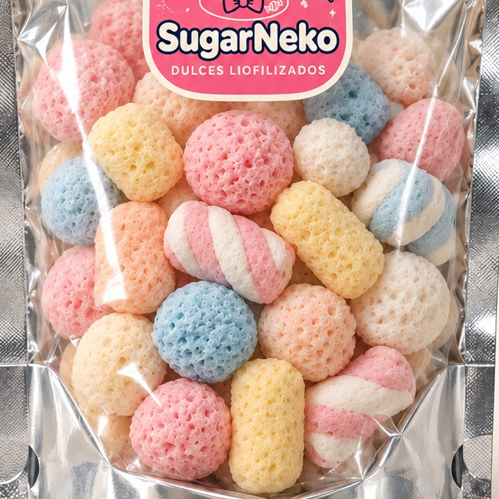 Detalle colorido de dulces SugarNeko